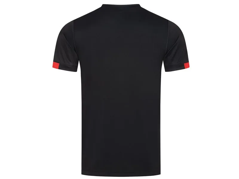 DONIC Camiseta Cream Negro-Rojo espalda