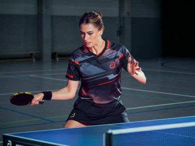 ANDRO Polo SANGAI Noir/Rouge