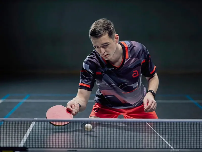 ANDRO Polo SANGAI Negro-Rojo 4