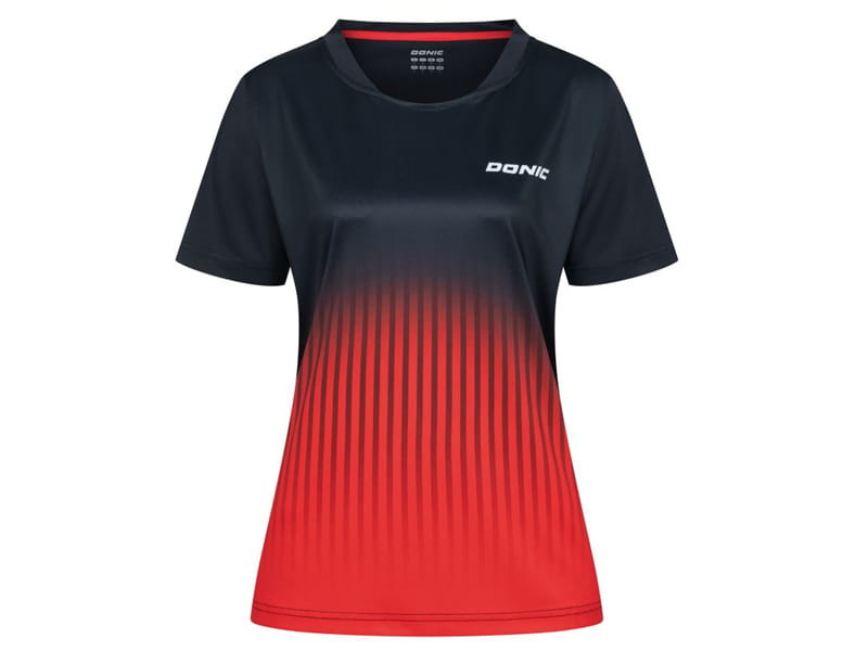 DONIC Polo NUVON LADY Negro-Rojo