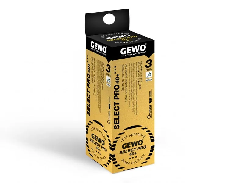 Gewo Select Pro 40+ 3star ITTF 3 pack