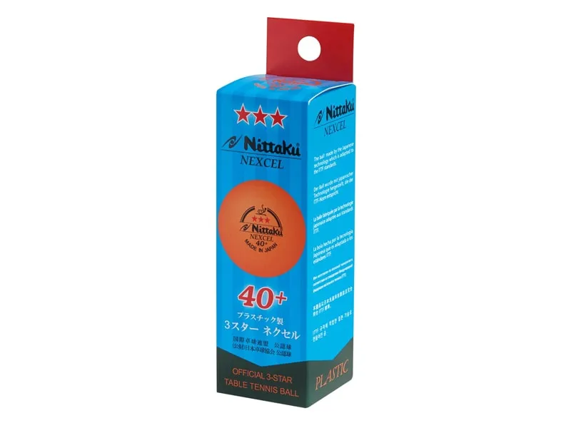 NITTAKU NEXCEL 40+ *** Pack 3u - Naranja ITTF