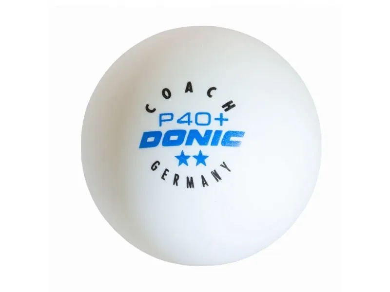 Pelota tenis de mesa DONIC P40+ Coach 2 estrellas blanca