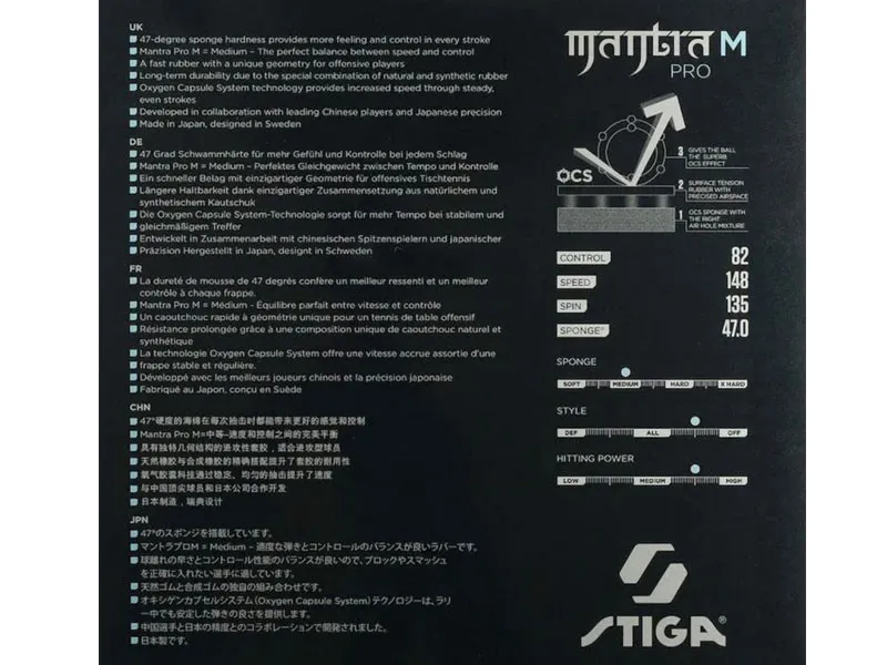 Goma de tenis de mesa STIGA Mantra Pro M