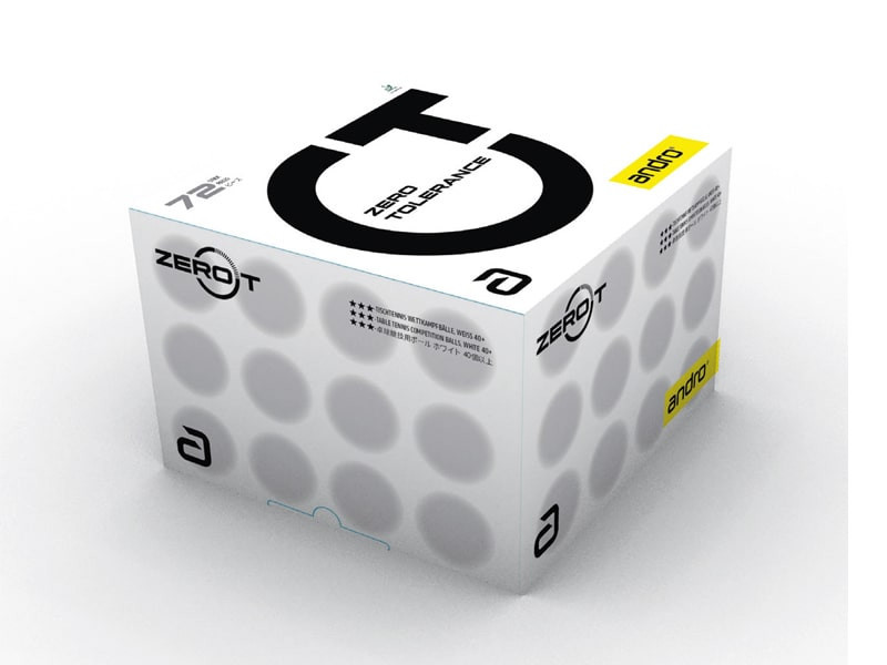Pelotas de tenis de mesa de competición ANDRO Zero T*** Pack 72u..