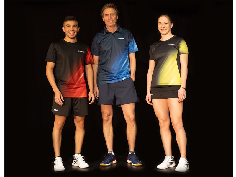 DONIC Polo FLAME Negro/Amarillo
